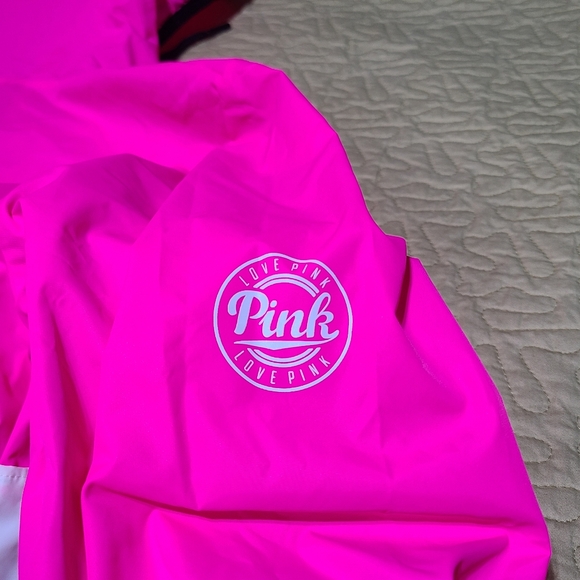 Pink Victoria's Secret Neon hooded windbreaker size XS - Picture 4 of 5